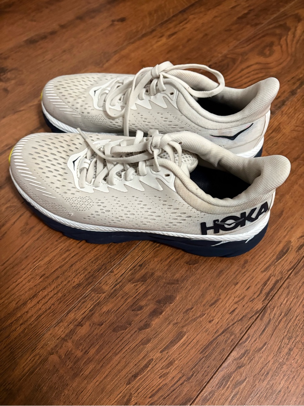 Hoka Women’s Running Shoes in Cream and Navy